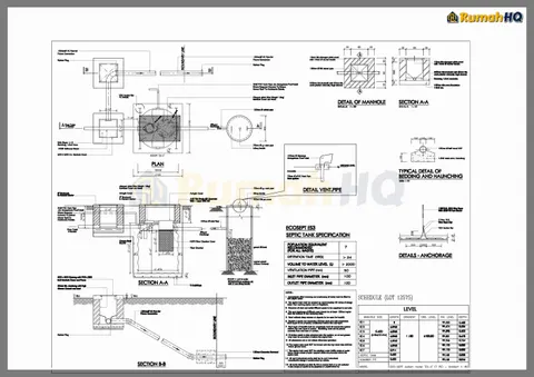 Lukisan teknikal rumah RHQ-A4-01, helaian 1 daripada 11