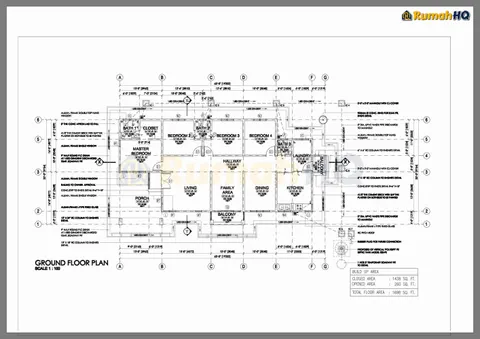 Lukisan teknikal rumah RHQ-A4-01, helaian 3 daripada 11