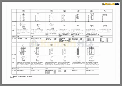 Lukisan teknikal rumah RHQ-A4-02, helaian 1 daripada 8