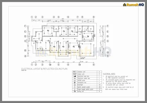 Lukisan teknikal rumah RHQ-A4-02, helaian 2 daripada 8