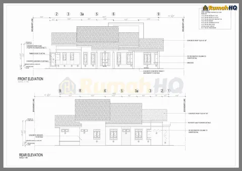 Lukisan teknikal rumah RHQ-A4-02, helaian 3 daripada 8