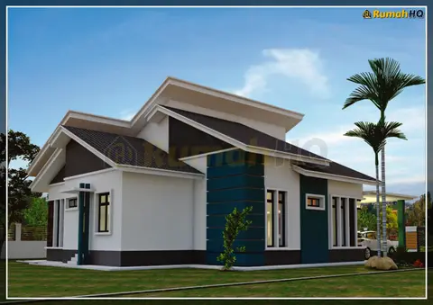 Pandangan 3D 3 daripada 5, rumah RHQ-A4-03 — Banglo 1 Tingkat · 4 Bilik · 3 Bilik Air