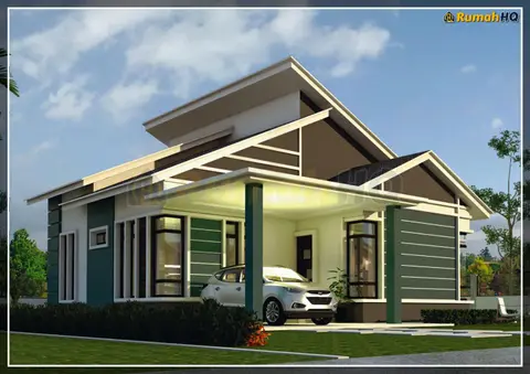 Pandangan 3D 5 daripada 5, rumah RHQ-A4-03 — Banglo 1 Tingkat · 4 Bilik · 3 Bilik Air