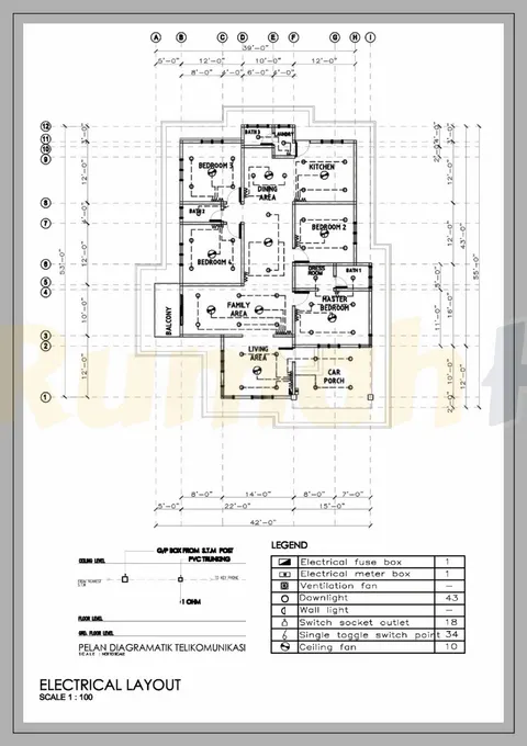 Lukisan teknikal rumah RHQ-A4-04, helaian 1 daripada 10