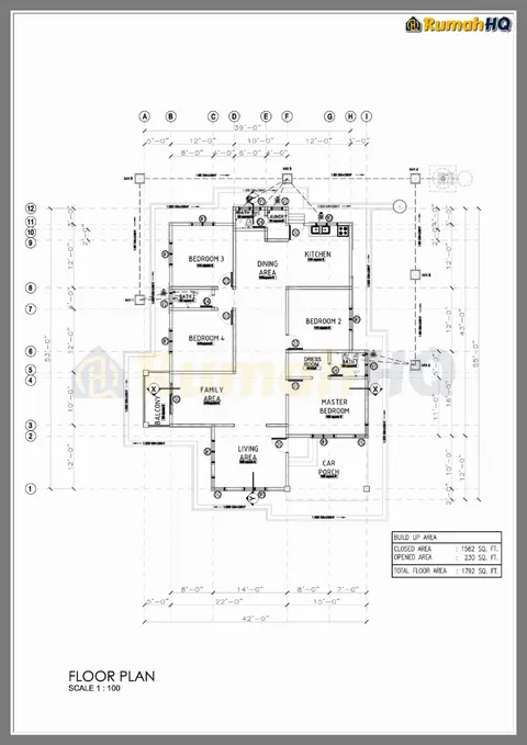 Lukisan teknikal rumah RHQ-A4-04, helaian 2 daripada 10