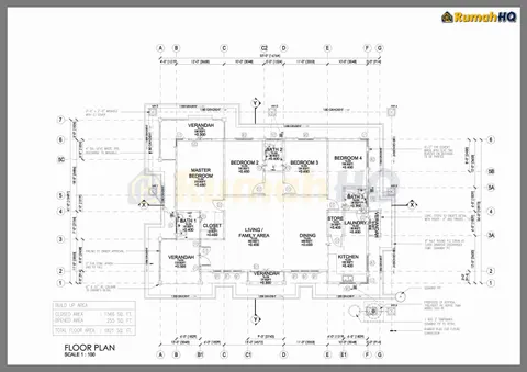 Lukisan teknikal rumah RHQ-A4-05, helaian 1 daripada 6