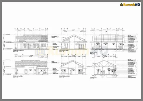 Lukisan teknikal rumah RHQ-A4-05, helaian 3 daripada 6