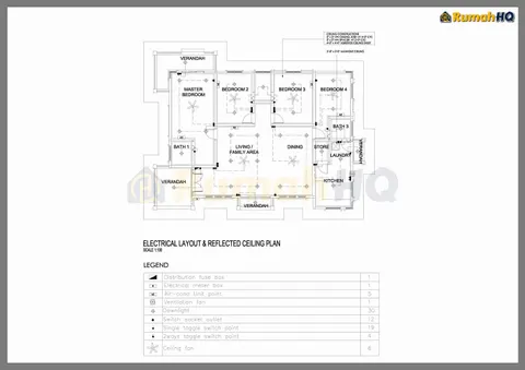 Lukisan teknikal rumah RHQ-A4-05, helaian 4 daripada 6