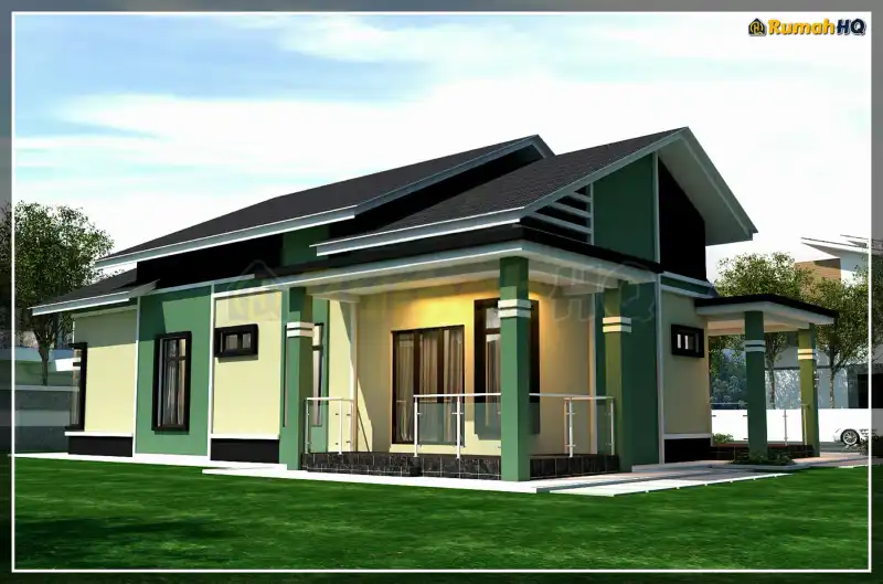 Pandangan 3D rumah RHQ-A4-05 — 1 tingkat, 1,821 kaki persegi, 4 bilik tidur, 3 bilik air