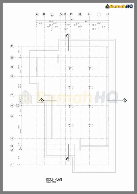 Lukisan teknikal rumah RHQ-A4-06, helaian 2 daripada 7
