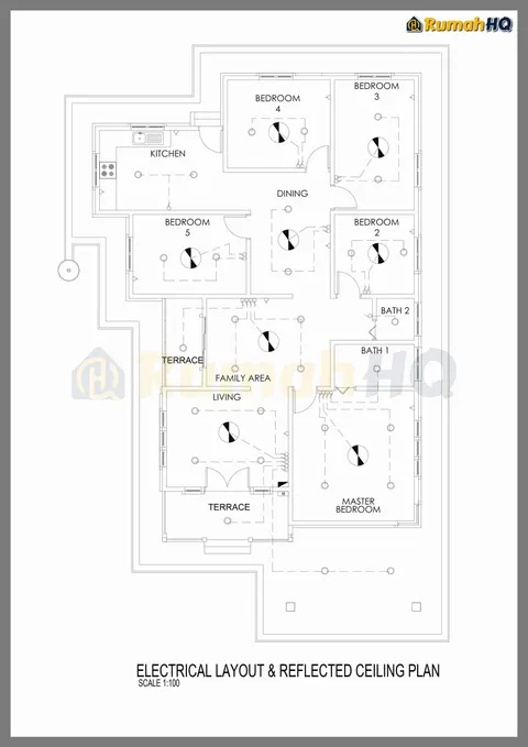 Lukisan teknikal rumah RHQ-A4-06, helaian 3 daripada 7