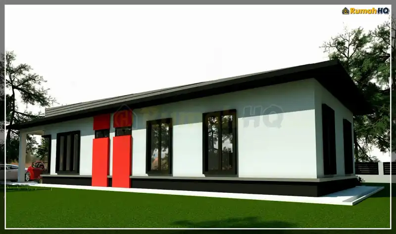 Pandangan 3D rumah RHQ-A4-06 — 1 tingkat, 1,846 kaki persegi, 5 bilik tidur, 2 bilik air