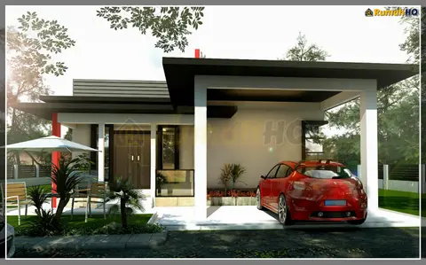 Pandangan 3D 4 daripada 5, rumah RHQ-A4-06 — Banglo 1 Tingkat · 5 Bilik · 2 Bilik Air