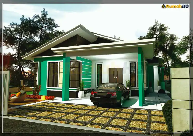 Pandangan 3D rumah RHQ-A4-07 — 1 tingkat, 1,900 kaki persegi, 4 bilik tidur, 3 bilik air