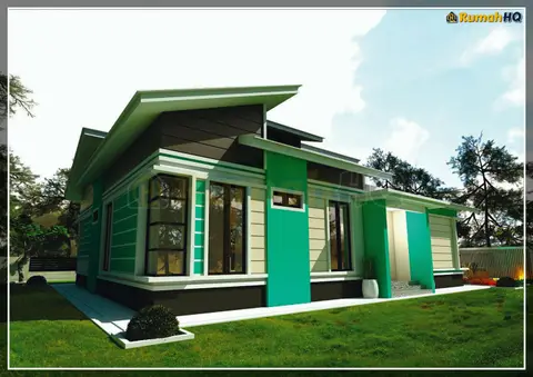 Pandangan 3D 4 daripada 5, rumah RHQ-A4-07 — Banglo 1 Tingkat · 4 Bilik · 3 Bilik Air