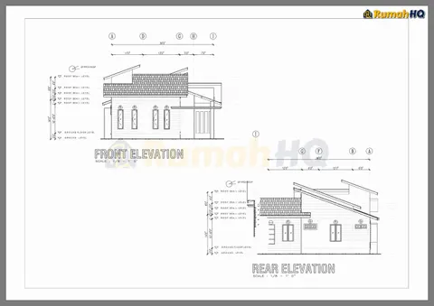 Lukisan teknikal rumah RHQ-A4-08, helaian 3 daripada 8