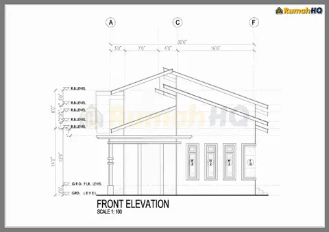 Lukisan teknikal rumah RHQ-A4-09, helaian 3 daripada 9