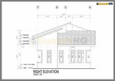 Lukisan teknikal rumah RHQ-A4-09, helaian 6 daripada 9