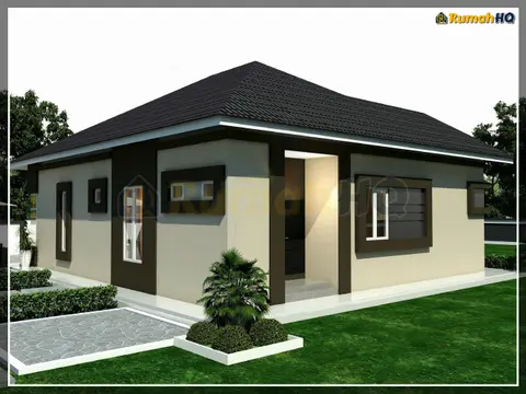 Pandangan 3D 5 daripada 5, rumah RHQ-A4-10 — Banglo 1 Tingkat · 4 Bilik · 3 Bilik Air