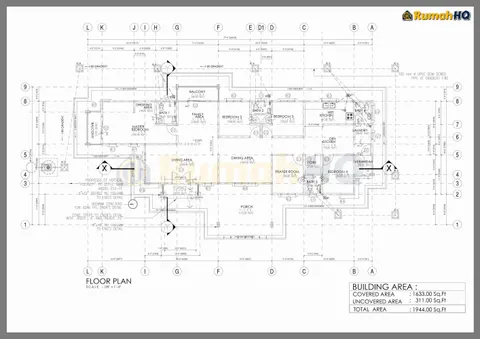 Lukisan teknikal rumah RHQ-A5-01, helaian 1 daripada 7
