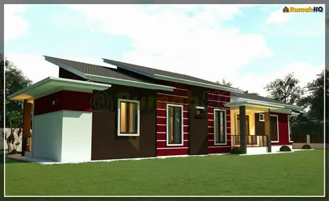 Pandangan 3D 2 daripada 5, rumah RHQ-A5-01 — Banglo 1 Tingkat · 5 Bilik · 4 Bilik Air