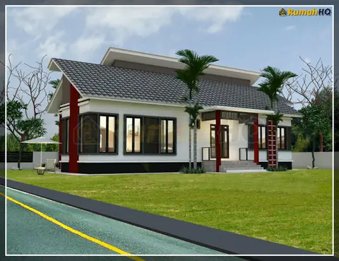 Pandangan 3D 2 daripada 5, rumah RHQ-A5-02 — Banglo 1 Tingkat · 5 Bilik · 4 Bilik Air
