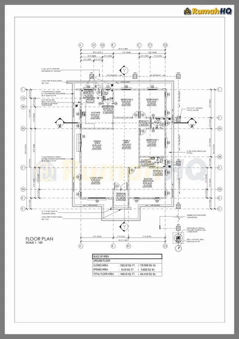 Lukisan teknikal rumah RHQ-A5-03, helaian 1 daripada 10