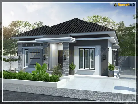 Pandangan 3D 1 daripada 5, rumah RHQ-A5-03 — Banglo 1 Tingkat · 4 Bilik · 3 Bilik Air