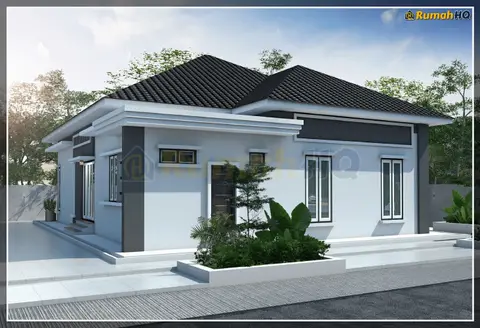 Pandangan 3D 4 daripada 5, rumah RHQ-A5-03 — Banglo 1 Tingkat · 4 Bilik · 3 Bilik Air