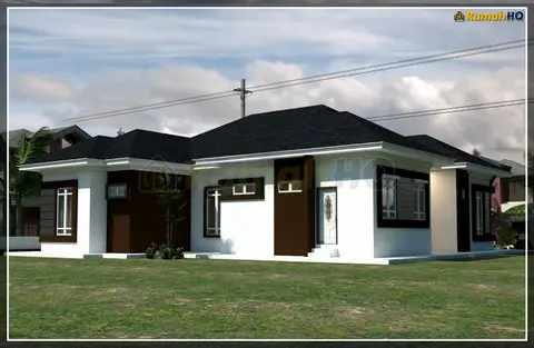 Pandangan 3D 2 daripada 5, rumah RHQ-A5-08 — Banglo 1 Tingkat · 4 Bilik · 4 Bilik Air