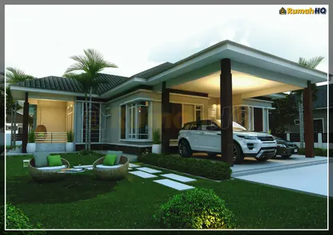 Pandangan 3D 5 daripada 5, rumah RHQ-A5-10 — Banglo 1 Tingkat · 4 Bilik · 5 Bilik Air