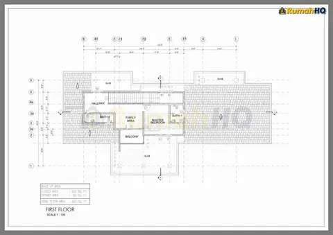 Lukisan teknikal rumah RHQ-D1-01, helaian 2 daripada 15