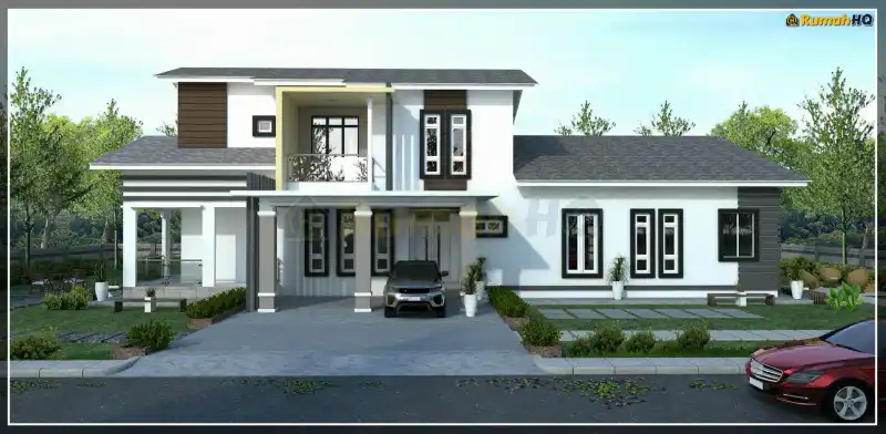 Pandangan 3D rumah RHQ-D1-01 — 2 tingkat, 2,454 kaki persegi, 4 bilik tidur, 3 bilik air
