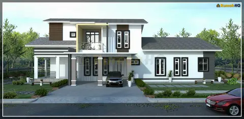 Pandangan 3D 1 daripada 4, rumah RHQ-D1-01 — Banglo 2 Tingkat · 4 Bilik · 3 Bilik Air