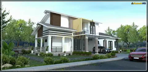 Pandangan 3D 2 daripada 4, rumah RHQ-D1-01 — Banglo 2 Tingkat · 4 Bilik · 3 Bilik Air