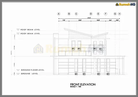 Lukisan teknikal rumah RHQ-D1-02, helaian 3 daripada 11