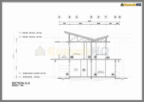 Lukisan teknikal rumah RHQ-D1-02, helaian 10 daripada 11