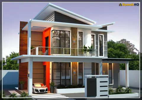 Pandangan 3D 2 daripada 5, rumah RHQ-D1-02 — Banglo 2 Tingkat · 4 Bilik · 4 Bilik Air
