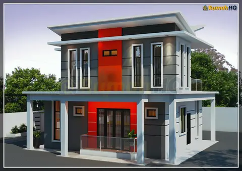 Pandangan 3D 3 daripada 5, rumah RHQ-D1-02 — Banglo 2 Tingkat · 4 Bilik · 4 Bilik Air