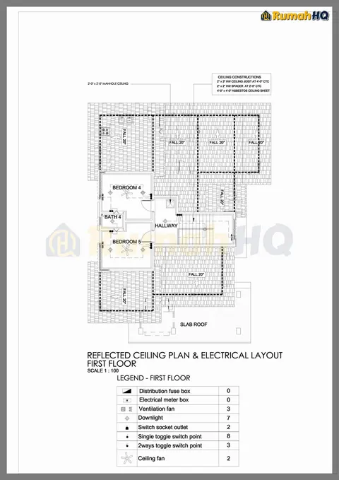 Lukisan teknikal rumah RHQ-D1-03, helaian 4 daripada 12