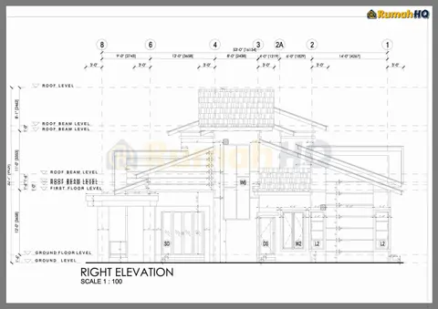 Lukisan teknikal rumah RHQ-D1-03, helaian 9 daripada 12