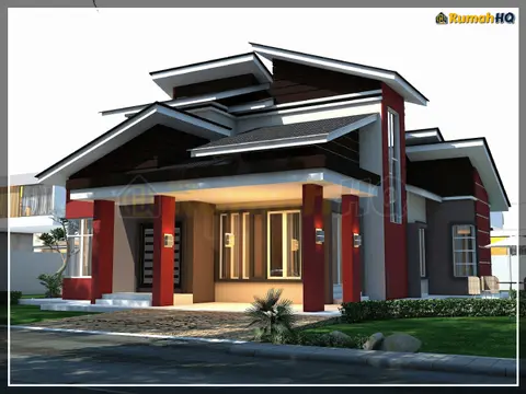 Pandangan 3D 1 daripada 5, rumah RHQ-D1-03 — Banglo 2 Tingkat · 5 Bilik · 4 Bilik Air