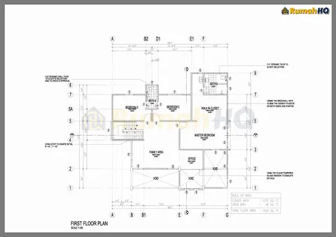 Lukisan teknikal rumah RHQ-D1-04, helaian 2 daripada 9