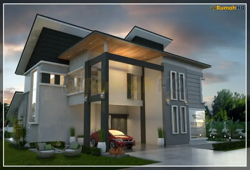Pandangan 3D rumah RHQ-D1-04 — 2 tingkat, 3,694 kaki persegi, 4 bilik tidur, 4 bilik air