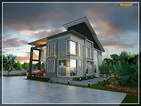 Pandangan 3D 2 daripada 5, rumah RHQ-D1-04 — Banglo 2 Tingkat · 4 Bilik · 4 Bilik Air