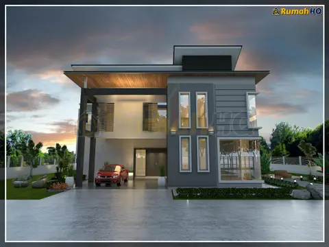Pandangan 3D 3 daripada 5, rumah RHQ-D1-04 — Banglo 2 Tingkat · 4 Bilik · 4 Bilik Air