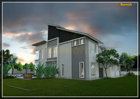 Pandangan 3D 4 daripada 5, rumah RHQ-D1-04 — Banglo 2 Tingkat · 4 Bilik · 4 Bilik Air