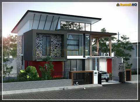 Pandangan 3D 3 daripada 5, rumah RHQ-D1-05 — Banglo 2 Tingkat · 4 Bilik · 5 Bilik Air