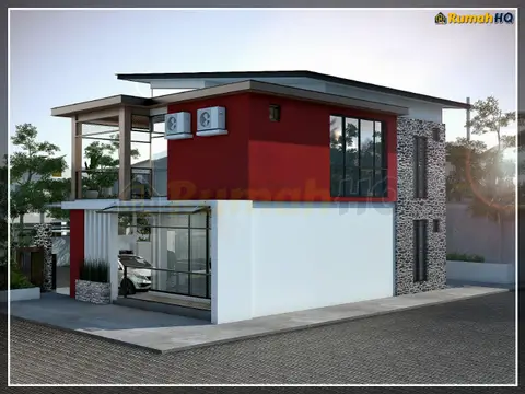 Pandangan 3D 4 daripada 5, rumah RHQ-D1-05 — Banglo 2 Tingkat · 4 Bilik · 5 Bilik Air