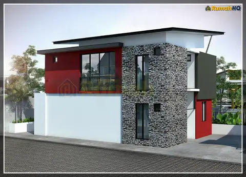 Pandangan 3D 5 daripada 5, rumah RHQ-D1-05 — Banglo 2 Tingkat · 4 Bilik · 5 Bilik Air